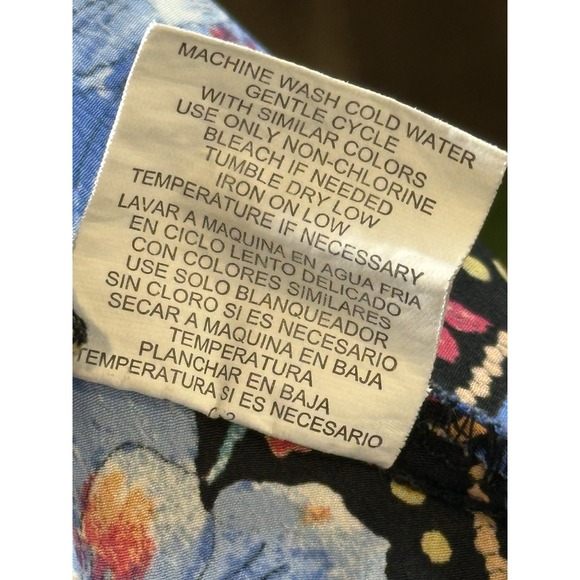 OLM Halter Top Womens Large Handkerchief Hem Floral Print Psychedelic - Picture 11 of 15